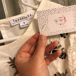 White embroidered LOVERICHE baby doll dress